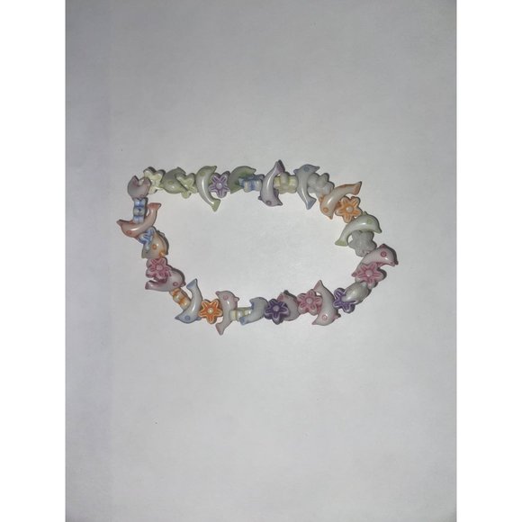 Multicolored Girls Stretch Dolphin Bracelet - Picture 1 of 4